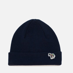 PS Paul Smith Men's Zebra Patch Beanie - Navy