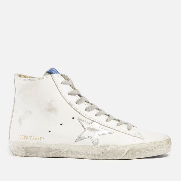 Golden Goose Francy Distressed Leather and Suede High-Top Trainers 