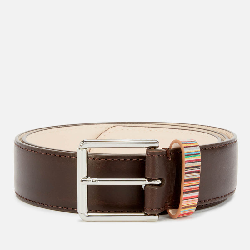 Paul Smith Striped Keeper Leather Belt