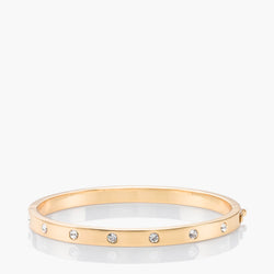 Kate Spade New York Women's Set In Stone Metal Stone Hinged Bangle Clear/Gold