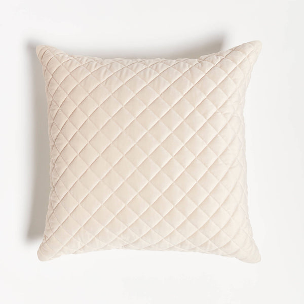 ïn home Diamond Quilted Velvet Cushion - Champagne