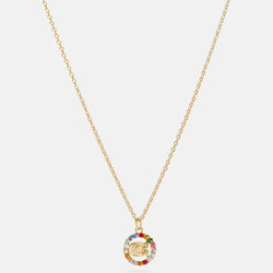 Coach Women's C Multi Crystal Necklace - Goldulticolour