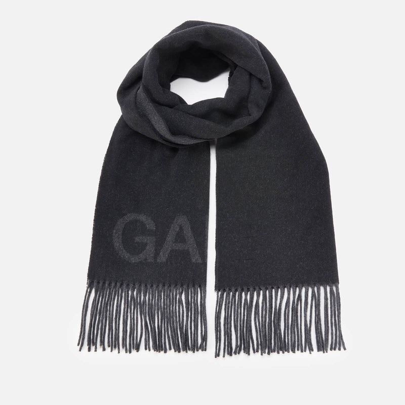 Ganni Fringed Recycled WoolBlend Scarf