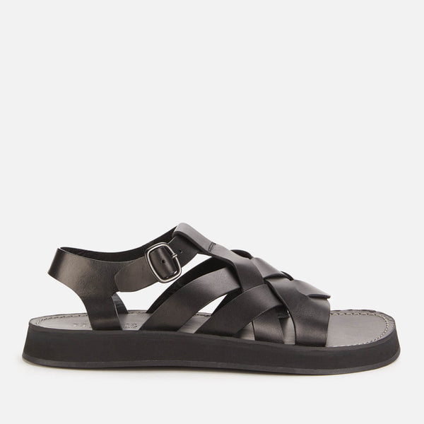 Hereu Women's Beltra Leather Fisherman Sandals - Black 