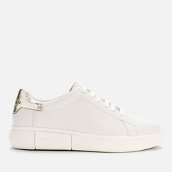 Kate Spade New York Women's Lift Leather Cupsole Trainers Optic White/Pale Gold