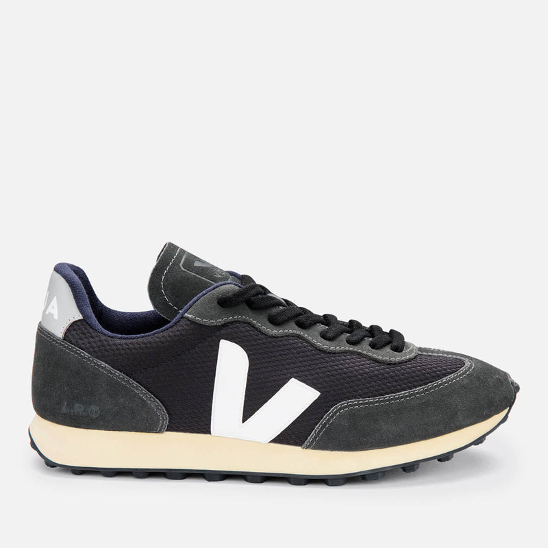 Veja Women's Rio Branco Mesh Running Style Trainers Black/White/Oxford Grey