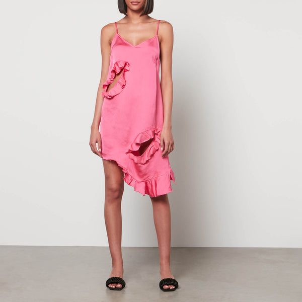 Marques Almeida Women's Slip Dress With Flounces - Pink 