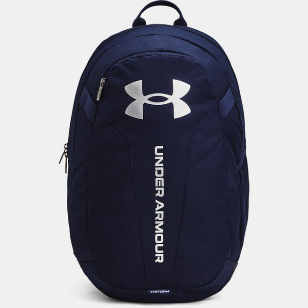 Under Armour Hustle Lite Backpack Midnight Navy Metallic Silver