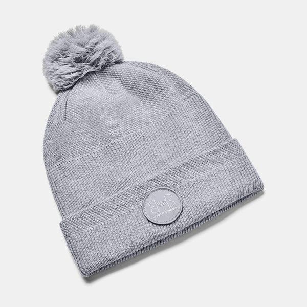 Under Armour Driver Pom Beanie Steel White OSFM