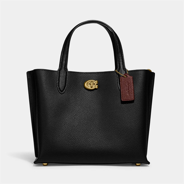 Coach Polished Pebble-Grain Willow 24 Tote Bag