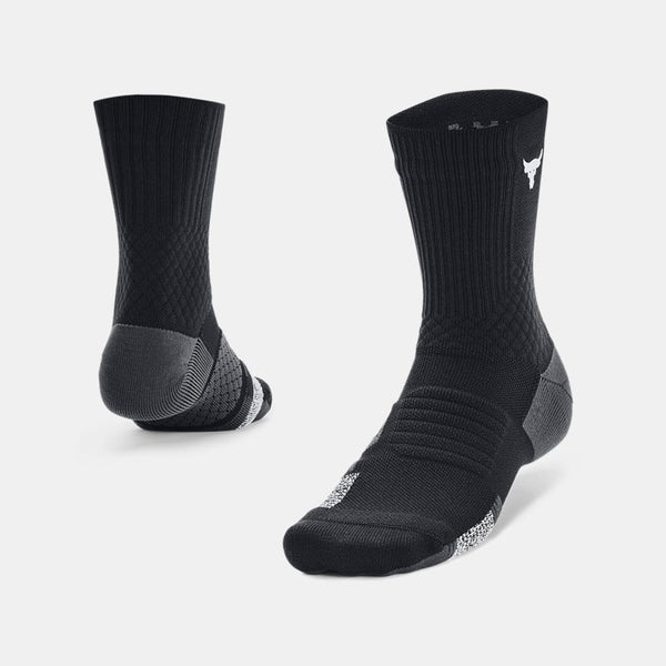 Project Rock ArmourDry™ Playmaker Mid-Crew Socks Black Jet Gray White