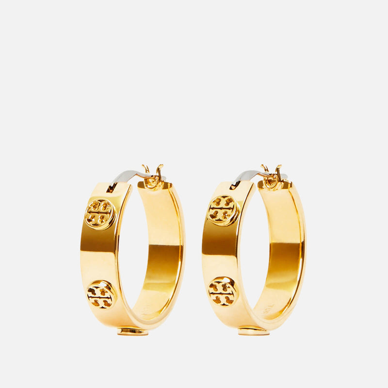 Tory Burch Women's Small Miller Stud Hoop Earrings Tory Gold