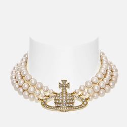 Vivienne Westwood Bas Relief GoldTone and Faux Pearl Choker