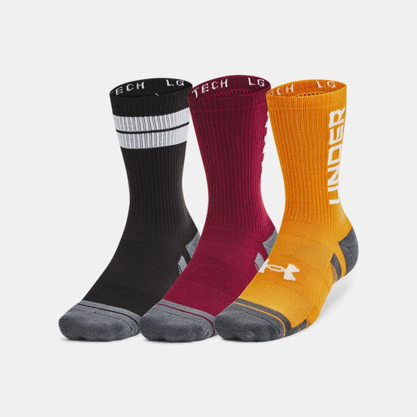 Under Armour Performance Tech -Pack Crew Socks Cardinal Black White