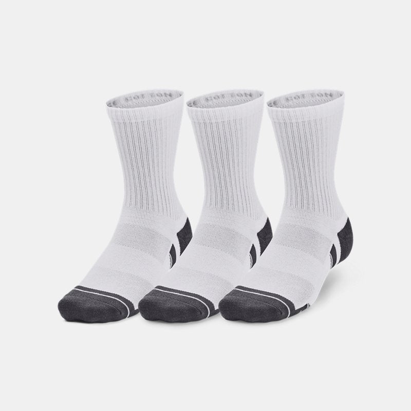 Under Armour Performance Cotton -Pack Mid-Crew Socks White Pitch Gray