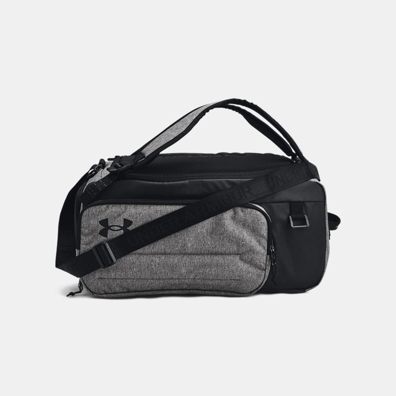 Under Armour Contain Duo Small Backpack Duffle Castlerock Medium Heather Black White OSFM