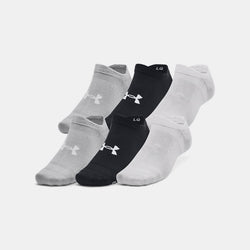 Under Armour Essential -Pack No-Show Socks Black Halo Gray