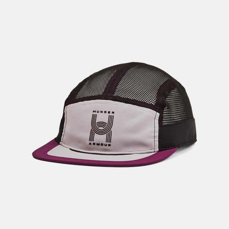 Under Armour Launch Camper Hat Tetra Gray Purple Gemini Black OSFM