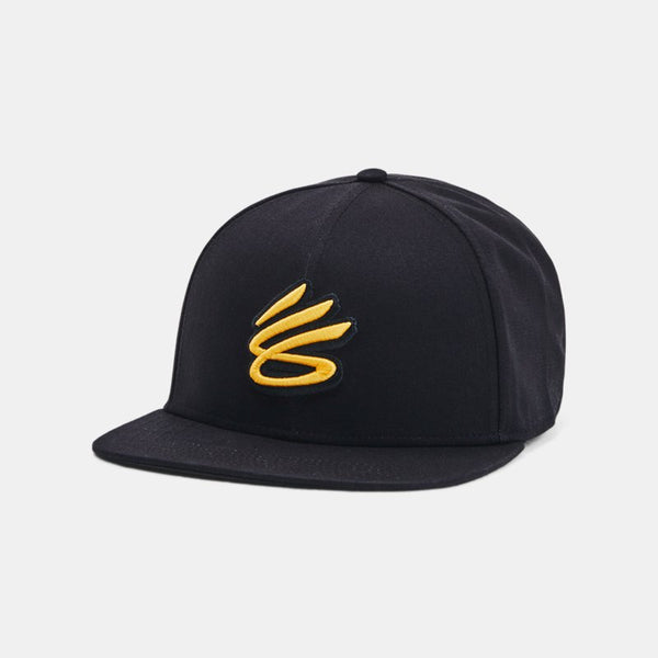 Under Armour Curry Flat Brim Snapback Cap Black Taxi