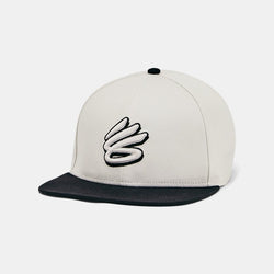 Curry Flat Brim Snapback Cap White Clay Black OSFM