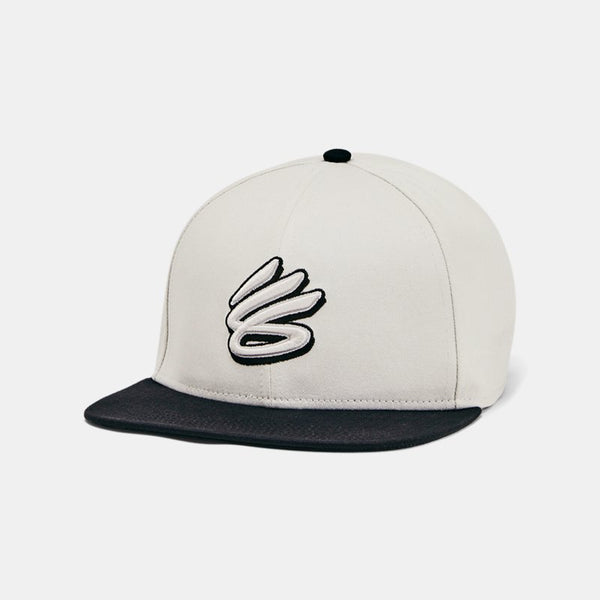 Under Armour Curry Flat Brim Snapback Cap White Clay Black