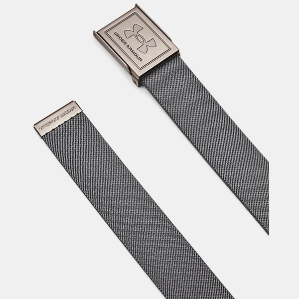 Under Armour Drive Stretch Webbing Belt Castlerock Black Silver OSFM