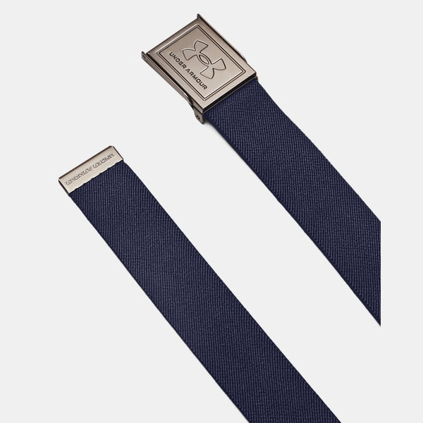 Under Armour Drive Stretch Webbing Belt Midnight Navy Khaki Base Silver OSFM