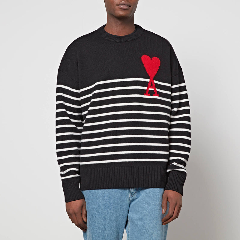 AMI de Coeur Striped Virgin Wool Jumper