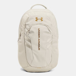 Under Armour Hustle Pro Backpack Summit White Metallic Gold OSFM