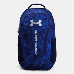 Under Armour Hustle Backpack Tech Blue Navy Magic Metallic Silver OSFM