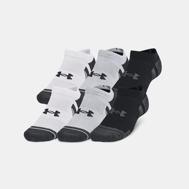 Under Armour Performance Tech -Pack No Show Socks Mod Gray Mod Gray Jet Gray