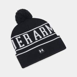 Under Armour Halftime Pom Beanie Black White OSFM