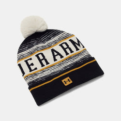 Under Armour Halftime Pom Beanie Summit White Golden Yellow Black OSFM