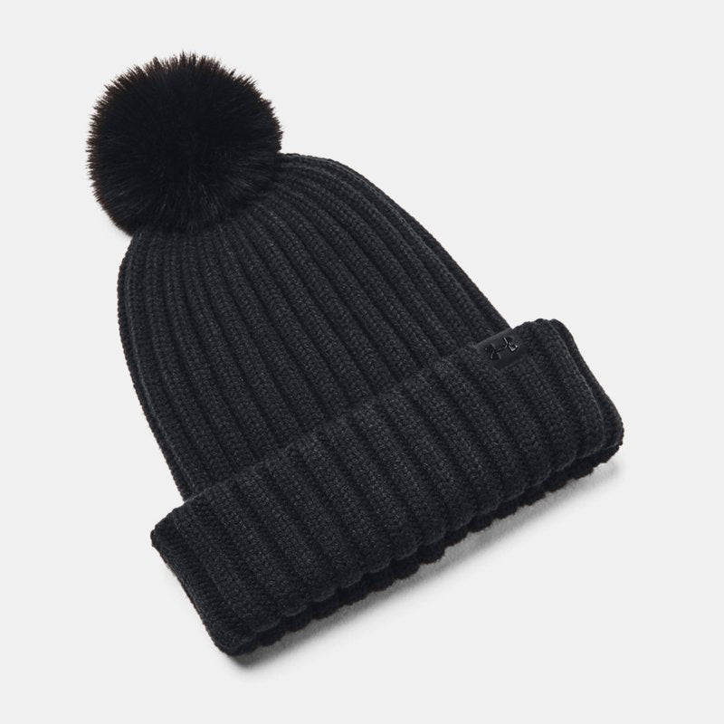 Under Armour Halftime Pom Beanie Black Black OSFM