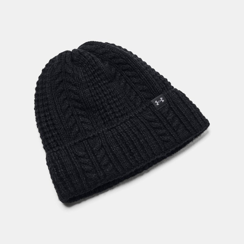 Under Armour Halftime Cable Knit Beanie Black Castlerock OSFM