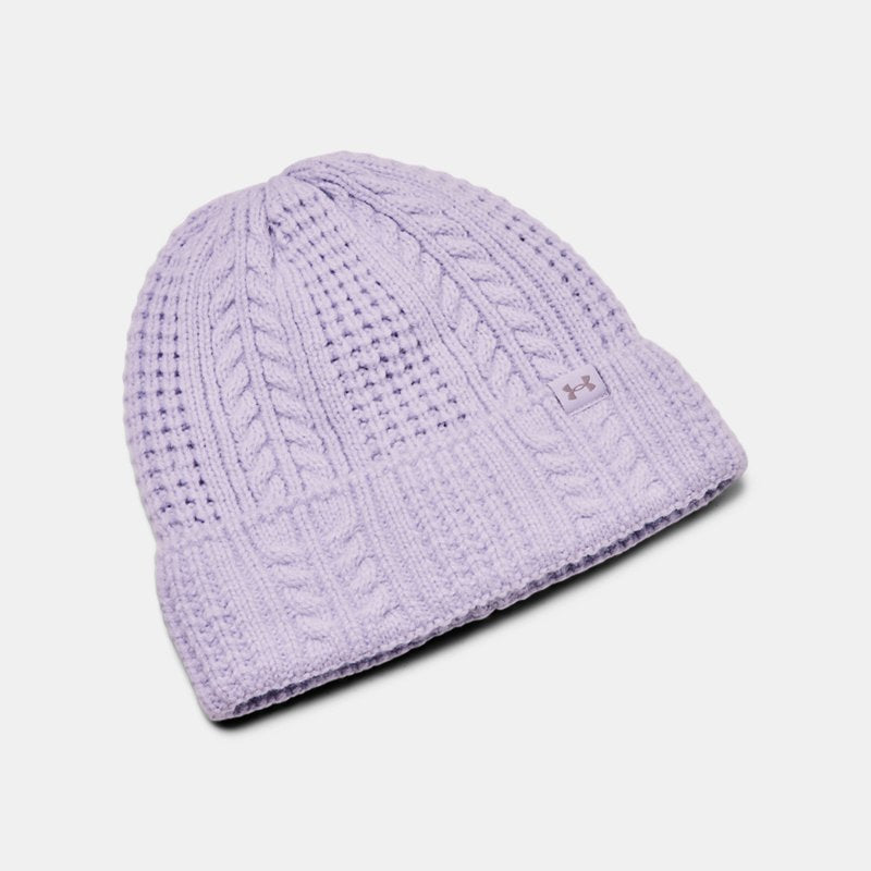 Under Armour Halftime Cable Knit Beanie Salt Purple Salt Purple Tetra Gray OSFM