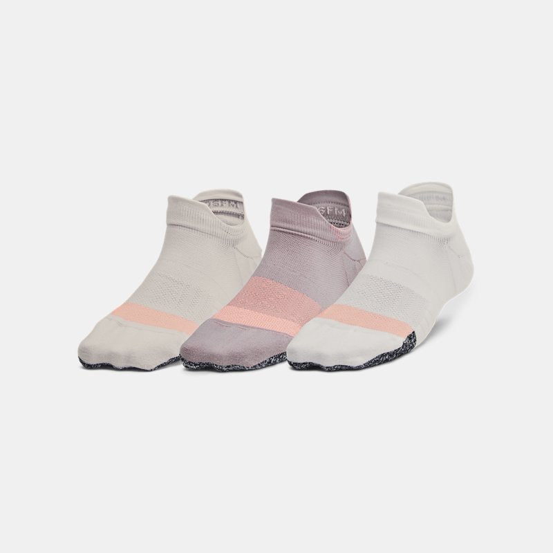 Under Armour Breathe -Pack No Show Tab Socks Tetra Gray Matter White Quartz OSFM