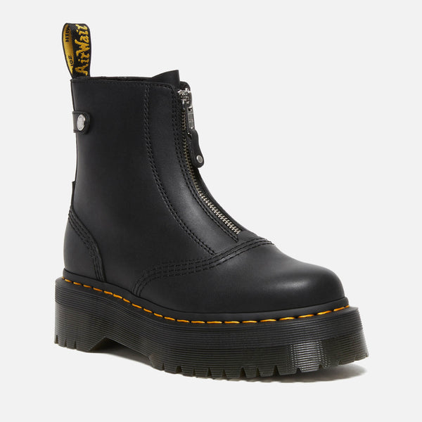 Dr. Martens Jetta Zip Front Leather Boots 