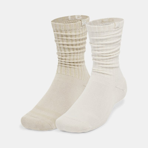 Under Armour Sportstyle Cotton Scrunch 2-Pack Crew Socks Stone Khaki Base Stone