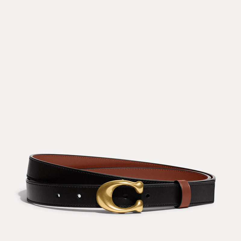 Coach 25MM Sculpted C Leather Reversible Belt