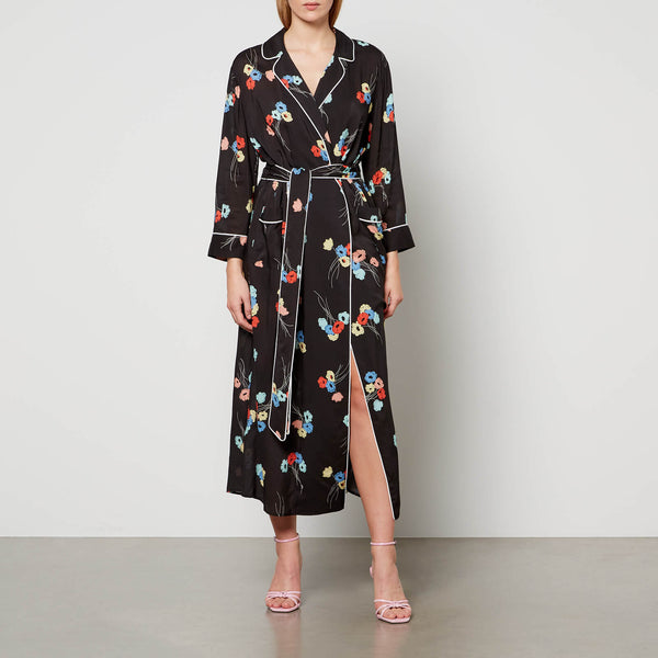 Rixo Marta Floral-Print Jersey Robe 