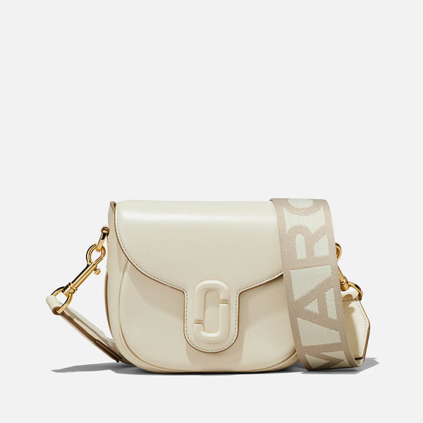 Marc Jacobs Women's The Small Leather Covered J Marc Saddle Bag - Cloud White