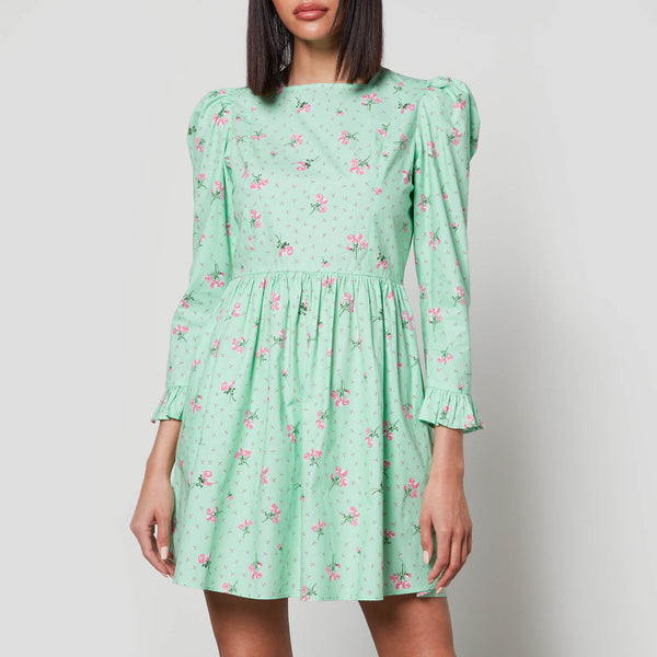 Batsheva Prairie Floral-Printed Cotton Mini Dress 