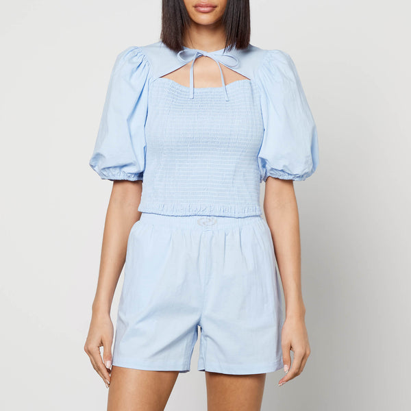 Résumé Romeo Shirred Cotton-Blend Blouse 