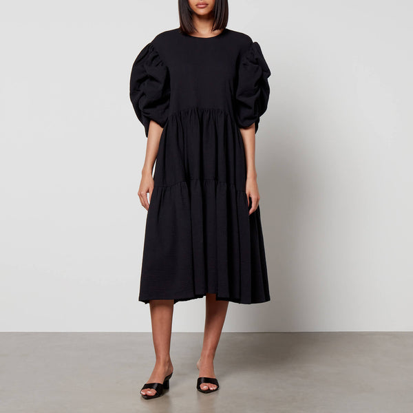 Toit Volant Ottille Puckered Cotton Midi Dress/S