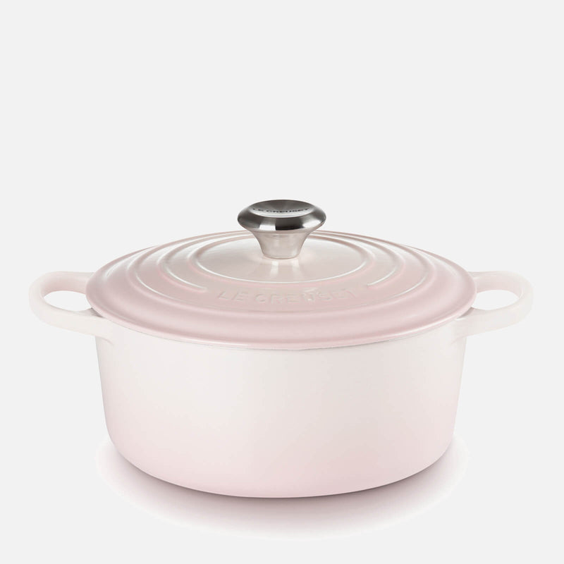 Le Creuset Signature Cast Iron Round Casserole Dish - 28cm - Shell Pink