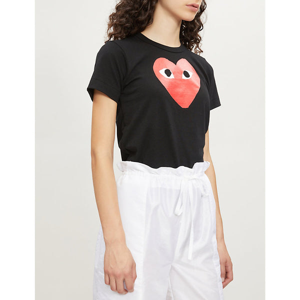  Comme Des Garcons Play Middle heart-print cotton-jersey T-shirt