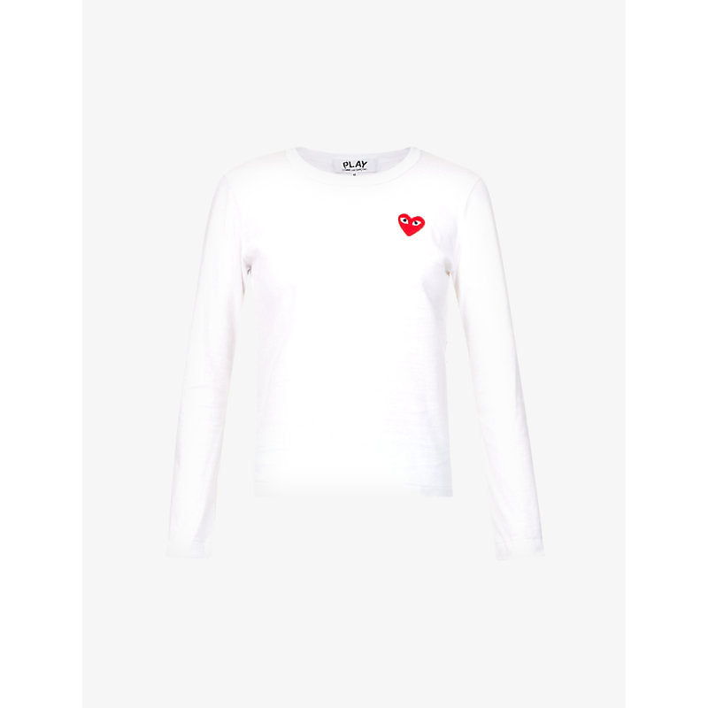  Comme Des Garcons Play Heart-appliquéd cotton-jersey top