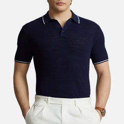 Polo Ralph Lauren Cotton Linen Polo Collar Top