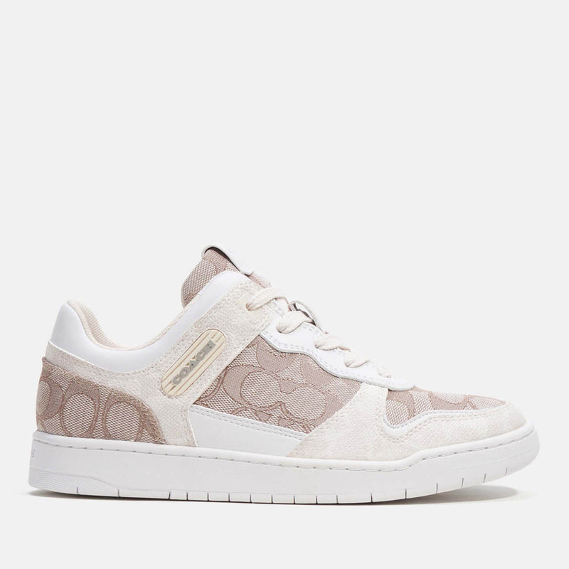 Coach C201 Basket Logo-Jacquard and Leather Trainers 